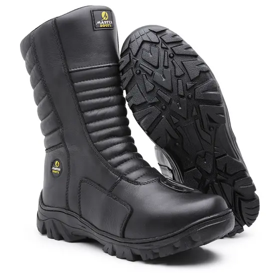Bota Dakkar Para Motociclista De Couro Palmilha Em Gel