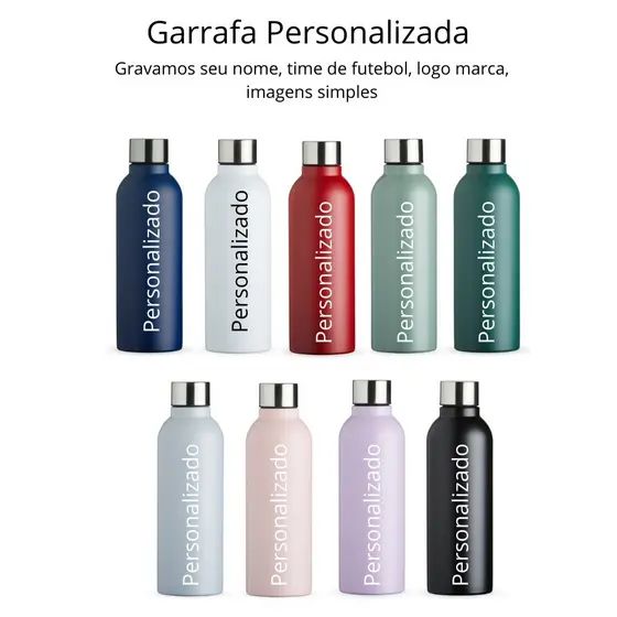Kit 2 Garrafa Personalizada 800ml Inox personalizado luxo, famosa, times, nome, festas, presentes, aniversário, amigo
