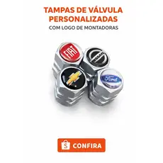 Kit 4 Tampas de Válvula Cromadas com Emblema