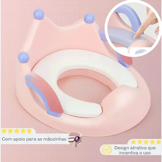 Redutor Assento vaso Sanitário Infantil Macio Princesa Deluxe Ate 20KG Guita Guti
