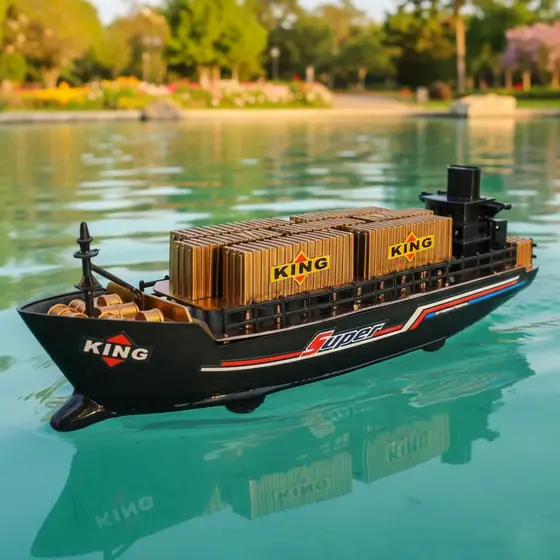 Navio Cargueiro Container Super King Brinquedo A Frição 30cm