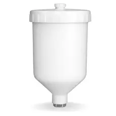 Caneca Para Pistola De Pintura 600ml Rosca 1/4 Wwsoldas Branco