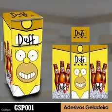 Adesivo para Envelopamento de Geladeira – Vinil Lavável, Prova d’Água e Fácil Aplicação Simples ou Duplex | Simpsons duf