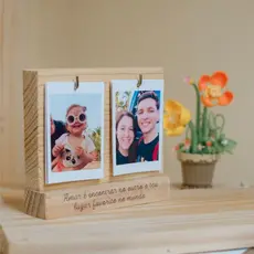 Porta Retrato Personalizado (Frase em Adesivo) com - Incluso 4 ou 8 Fotos Impressas Presente