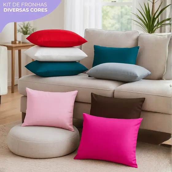 Kit de Fronhas Lisas Para Capa Travesseiro 100% Microfibra 50x70cm