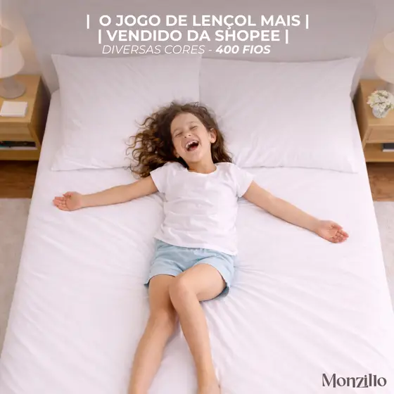 KIT  | JOGO DE LENÇOL  | 400 FIOS  |  MICRO-PERCAL  |  CASAL | 3 PEÇAS  | LISO  | C/ ELÁSTICO