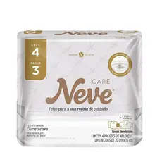 Pack com 4 Lenços Umedecidos Neve Care 48 Unidades cada Toque Suave e Higiene Diária