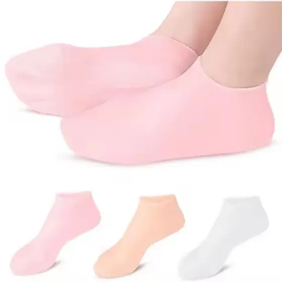 Meias De Silicone Gel Hidratação Pés Esfoliantes Saúde
