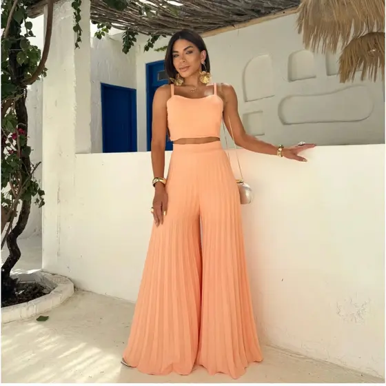 Conjunto Elegante Pantalona Plissada