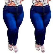 Kit com 2 Calcas Jeans Feminina Tamanho Grande Plus