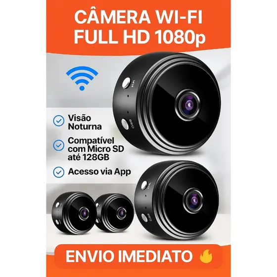Mini Camera A9 HD com visão noturna Wifi Câmera 1080P Sem Fio Vigilância Discreta