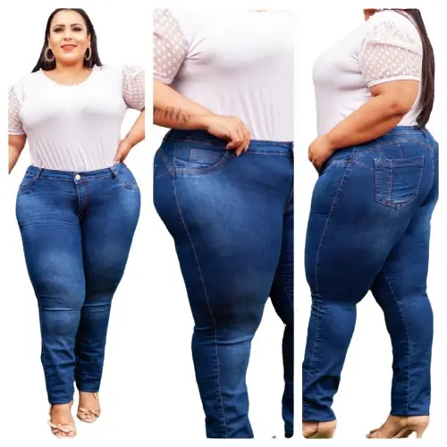 Calças Jeans Femininas Tamanho Grande No Atacado Kit C/ 3