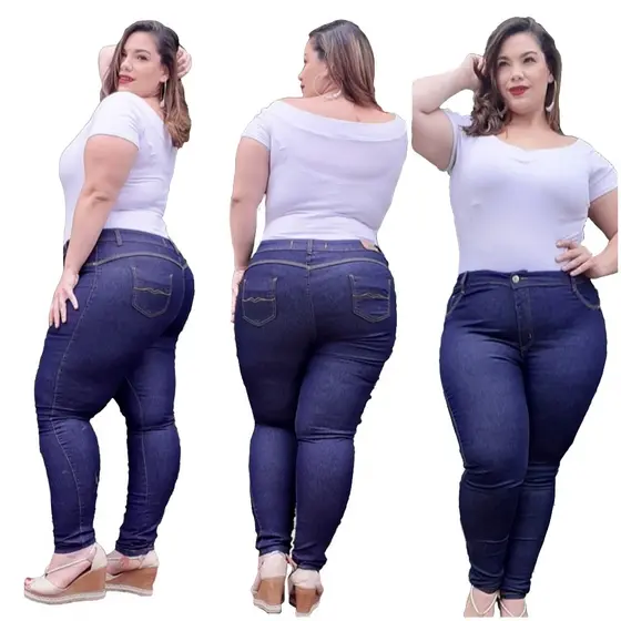 Calça Jeans Feminina Plusize Escura