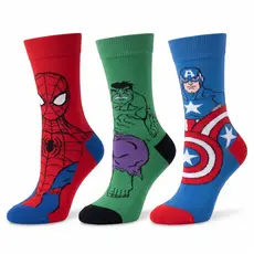 Kit 3 Pares Meias Infantil Cano Médio Algodão Confortável Homem Aranha Estampas Geek Heróis Marvel DC Harry Potter