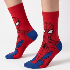Meia Infantil Marvel Cano Médio Unissex Capitão América Hulk Sonic Homem Aranha Spiderman Antiderrapante Super Heroi