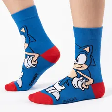 Meia Infantil Sonic Cano Médio Masculina Personagem Casual Academia Crossfit Gamer Algodão Super Heróis