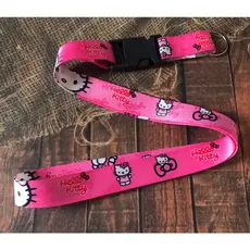 Cordão para pescoço Hello Kit chaveiro Tirante com engate rápido para moto, chaveiro, chupeta ou crachá Rosa
