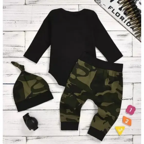Conjunto Roupa Bebê Camuflado