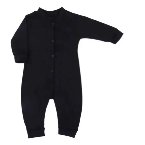 Macacão Preto Para Bebe Unissex Menino Menina 100% Algodão Com Touca Pretinho Básico