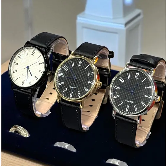 Relógio Masculino UrbanLine Quartz Analógico Couro Sintético Elegante e Confortável