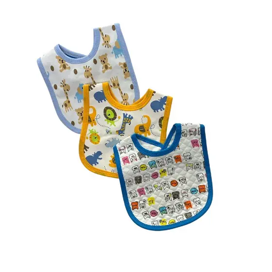 Kit 3 Babadores Infantis Tecido Unissex