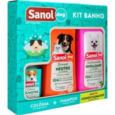 Sanol Dog Kit - Shampoo / Condicionador / Ganhe 1 Colônia Variado / Verde