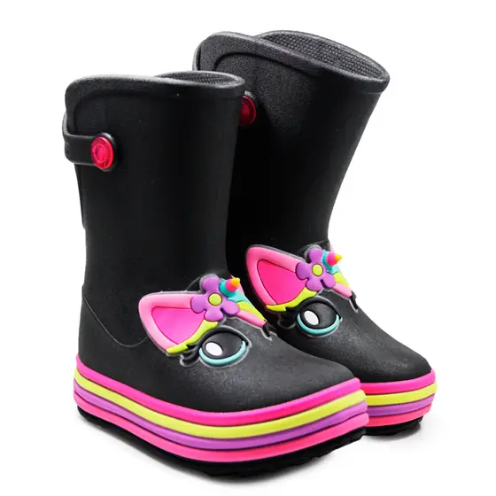 Galocha Bota de Chuva Infantil De Chuva Menina Plugt Unicórnio Juvenil Confortável Leve Impermeável