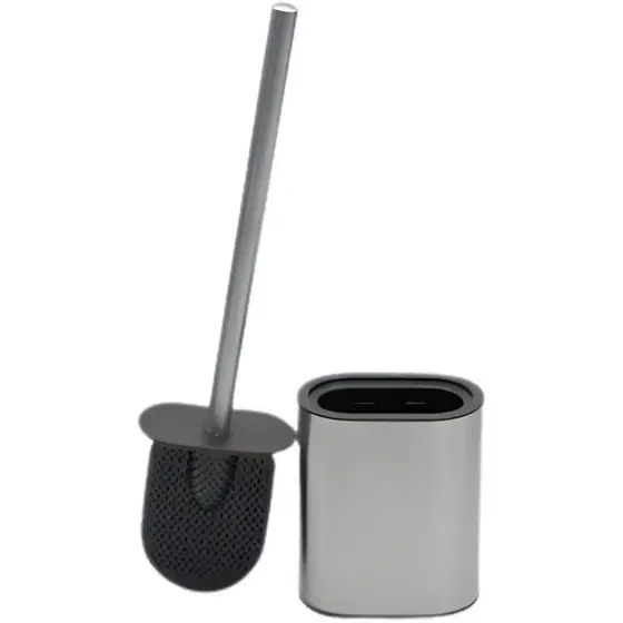 Escova Sanitária de Borracha com Suporte Inox – Higiene e Praticidade para seu Banheiro