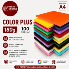Papel Color Plus 180g - A4 - 100 folhas