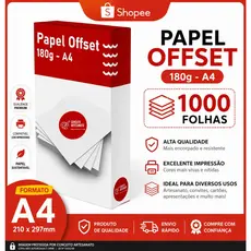 Papel Offset 180g - A4 - 1000 folhas