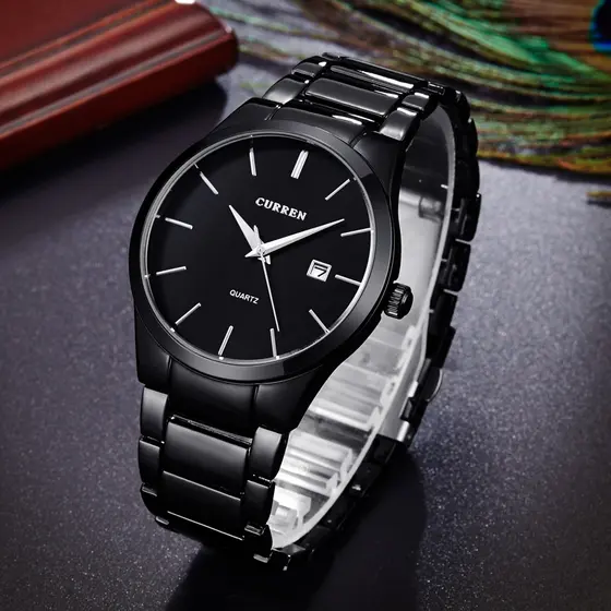 CURREN Relógio masculino à prova d'água Top Fashion Estilo Minimalista Movimento de Quartzo 8106 X