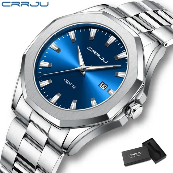 CRRJU top Moda Luxo Lazer Simples Estilo Esportivo Relógio Masculino De Quartzo À Prova D'água 5004