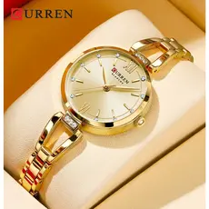 CURREN Moda Luxo design Requintado Elegante Lazer Quartzo Relógio Feminino À Prova D'água 9092 X