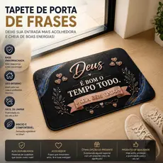 Tapete de Porta de Entrada Emborrachado Antiderrapante Personalizado com Frases 60x40 - Novadecora