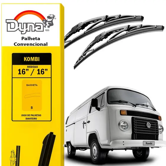Par palheta parabrisa dianteiro Kombi 1975 a 2013 Original Dyna Alta Durabilidade