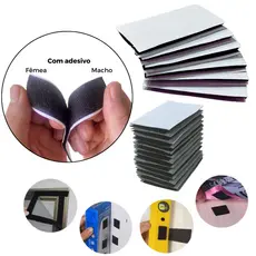 10 Unidades Tiras de Velcro Adesivo Macho e Fêmea 2,5cm (25mm) x 5cm - Fita de Fixação de Uso Geral Dupla Face em ambos