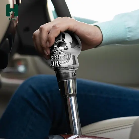 [tachiuwa21] Chrome Skull Universal Car Red LED Manual Gear Stick Knob Lever , Azul