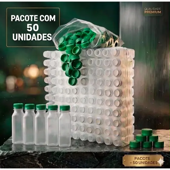 Garrafinha Garrafa Plástica Descartável 1 Litro/1000 MLPara Sucos/Agua De Coco/Caldo De Cana 50 Unidades