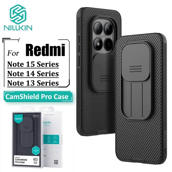 NILLKIN CamShield Caso De Telefone Para Redmi Nota 15 Pro + 14 14 13 5G Fosco Luxo Anti Impressão Digital À Prova De Cho
