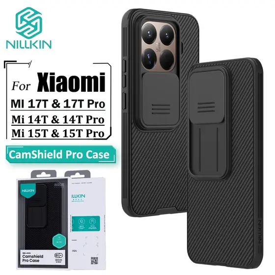 Nillkin Luxo CamShield Caso Para Xiaomi 17T Pro 15T 14T Câmera Slider Geada À Prova De Choque Capa Traseira