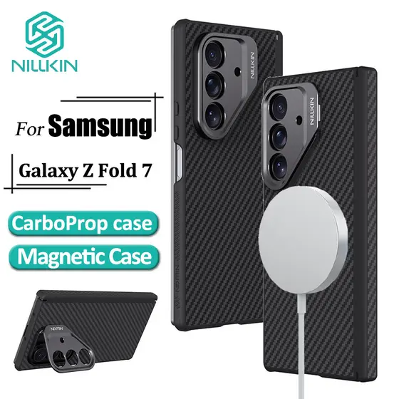 Capa Dobrável Nillkin Para Samsung Galaxy Z Fold 7/Fold7 Fibra De Aramida + TPU CarboProP Magnética
