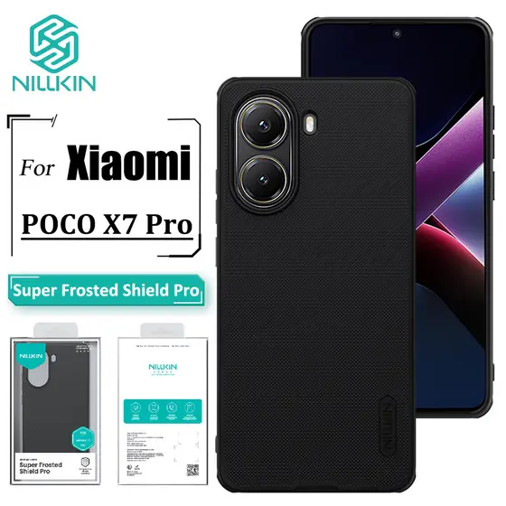 Nillkin Para Poco X7 Pro Caso Super Frosted Shield Anti Impressão Digital Capa Traseira À Prova De Choque