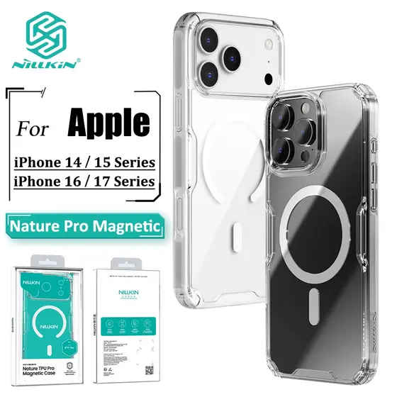 Nillkin Capa Magnética Transparente Para iPhone 17 Pro Max 17/16/De Telefone Natureza Airbag Traseira À Prova De Choque
