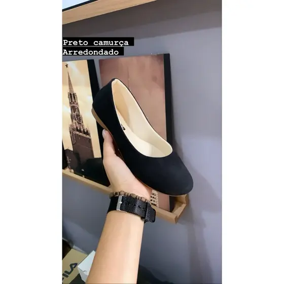 sapatilha feminina arredondada boneca confortável