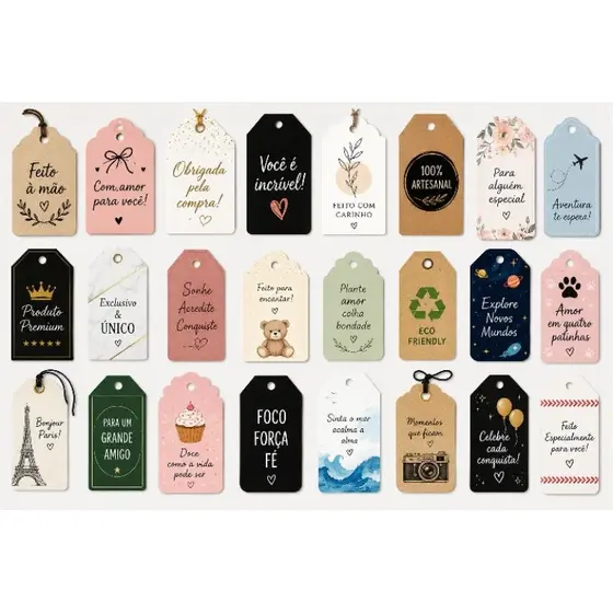 Tags Personalizadas Redondas e Tradicionais |• Diversos Temas • Feitas com Carinho