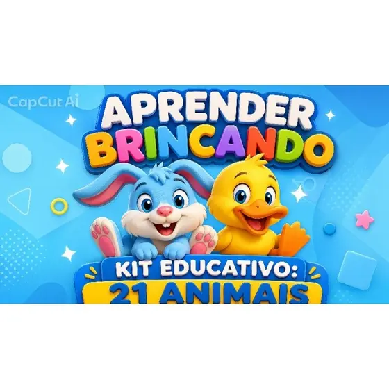 Kit Educativo infantil– 21 Animais com VelcroPercepção Visual • Coordenação Motora • Atenção • Inclusão