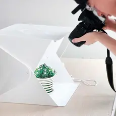 Photo Box Mini Estúdio Fotográfico LED USB 40x40 Fundo Infinito para Fotos de Produtos