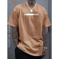 Camiseta Masculina IS PERFECT bco camisa 100% algodão malha premium