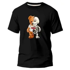 Camiseta Masculina Urso Caveira Feminino Pelucia De Algodão