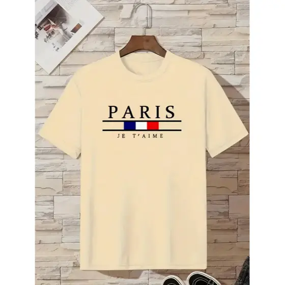 Camiseta Infantil Menino Paris Je T'aime Camisa estampada 100% algodão